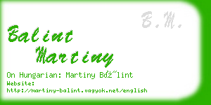 balint martiny business card